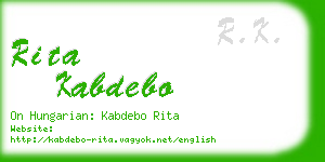 rita kabdebo business card